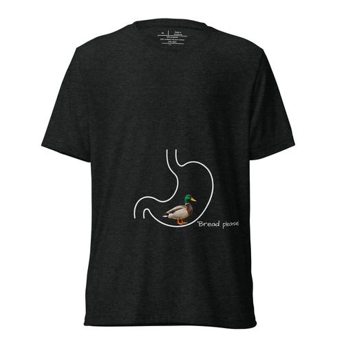 Dark Bread Please tee, flat front view with duck and stomach-outline graphic.